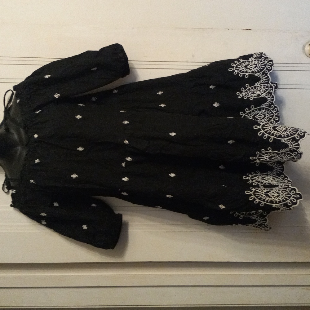 H&M Black Dress with White Detail